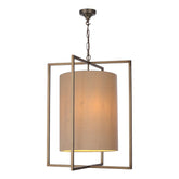 Windsor 4 light Pendant in Antique Brass with Bespoke Shade
